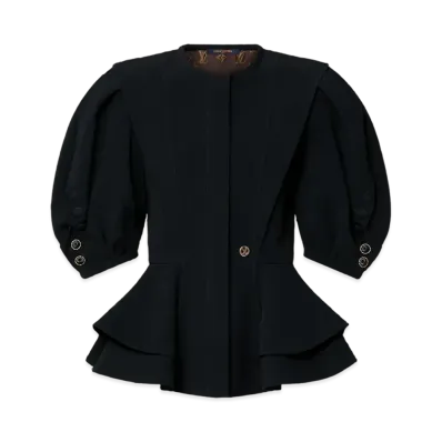 Louis Vuitton Women's Puff-Sleeve Peplum Jacket "Noir"