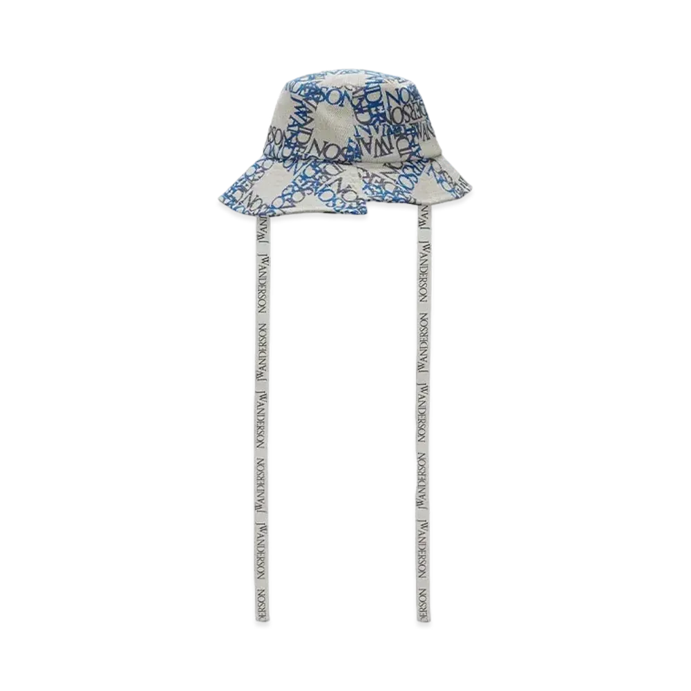 JW ANDERSON Asymmetric Bucket Hat "Off White/Blue"