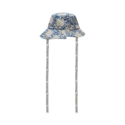 JW ANDERSON Asymmetric Bucket Hat "Off White/Blue"