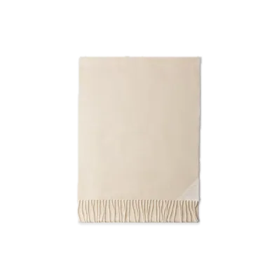 PRADA Jacquard Evening Silk x Cashmere x Lure x Scarf "Gold/White"
