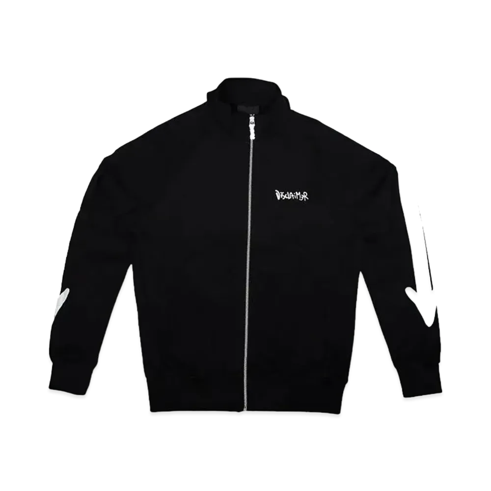 DISCLAIMER FULL ZIP UOMO CON COLLO ALTOO IN FELPA "NERO"