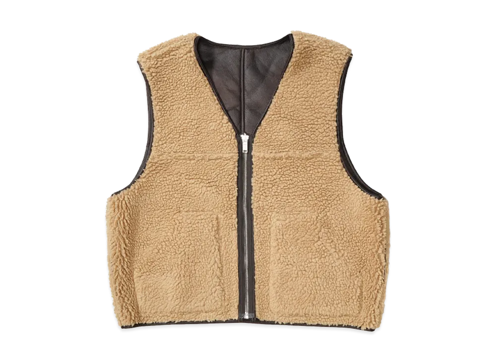 Supreme Reversible Faux Shearling Work Vest 