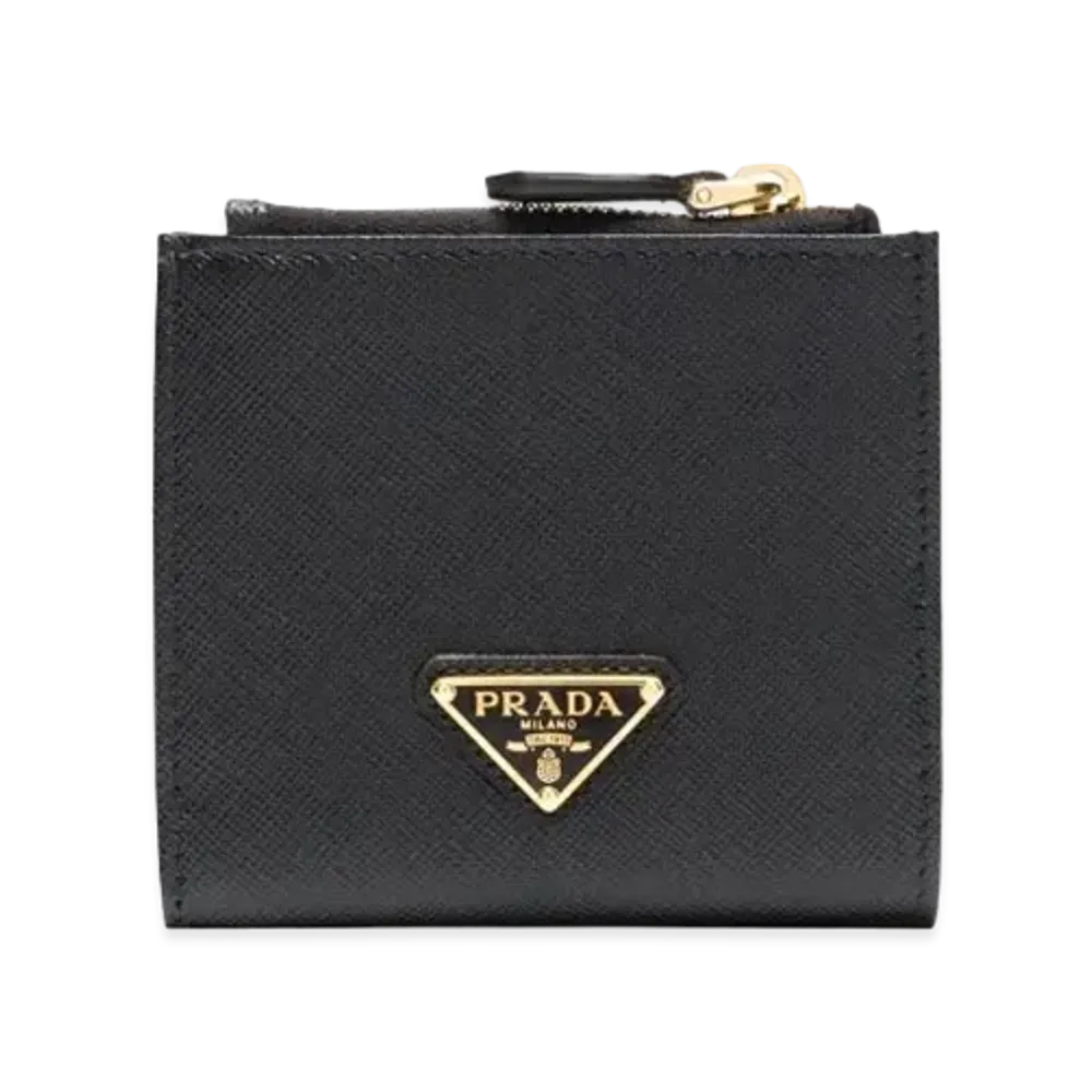 PRADA Small Saffiano Leather Wallet "Black"
