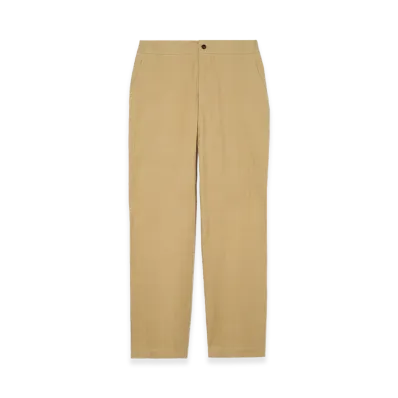 Burberry Textured Check Cotton Trousers "Sandstorm Beige"