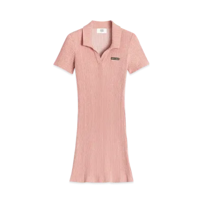 Maison Kitsune Handwritten Label Rib Polo One Piece "Porcelaine Pink"