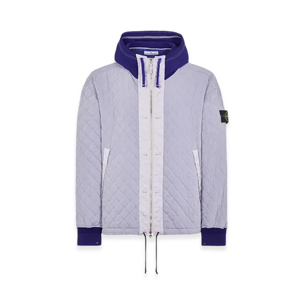 Stone Island 40133 50 Fili Quilted-TC Lightweight Brushed Nylon Cotton Canvas Padded Hood Jacket - 23FW "Lavender"
