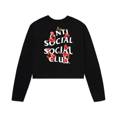 ANTI SOCIAL SOCIAL CLUB Kkotch Women's Crop LS Tee "Black"