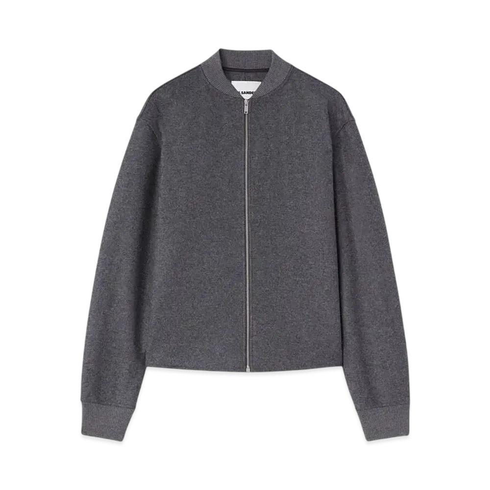 Jil Sander Men's Zip-Up Sweatshirt "Ash Grey"