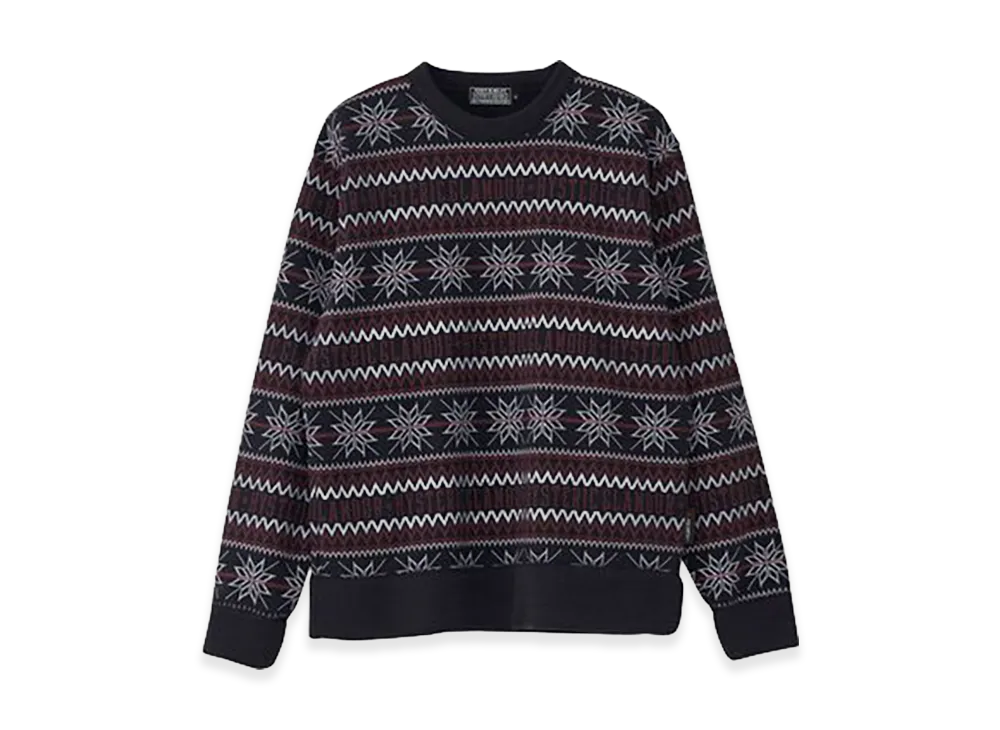 ヒステリックグラマー スペードノルディック柄 スウェット "ブラック"