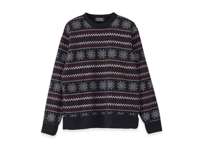 HYSTERIC GLAMOUR Spade Nordic Pattern Sweat "Black"