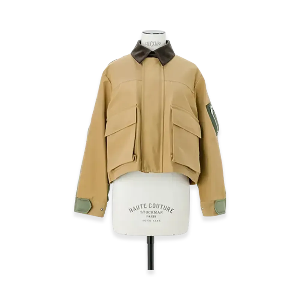 sacai Grosgrain x Nylon Twill Blouson "Beige/Khaki"