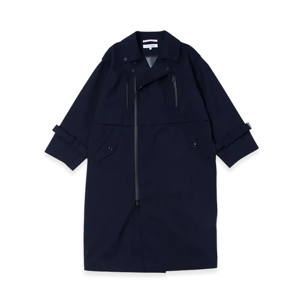 F/CE. Waterproof Cordura Wool Riders Coat "Navy"