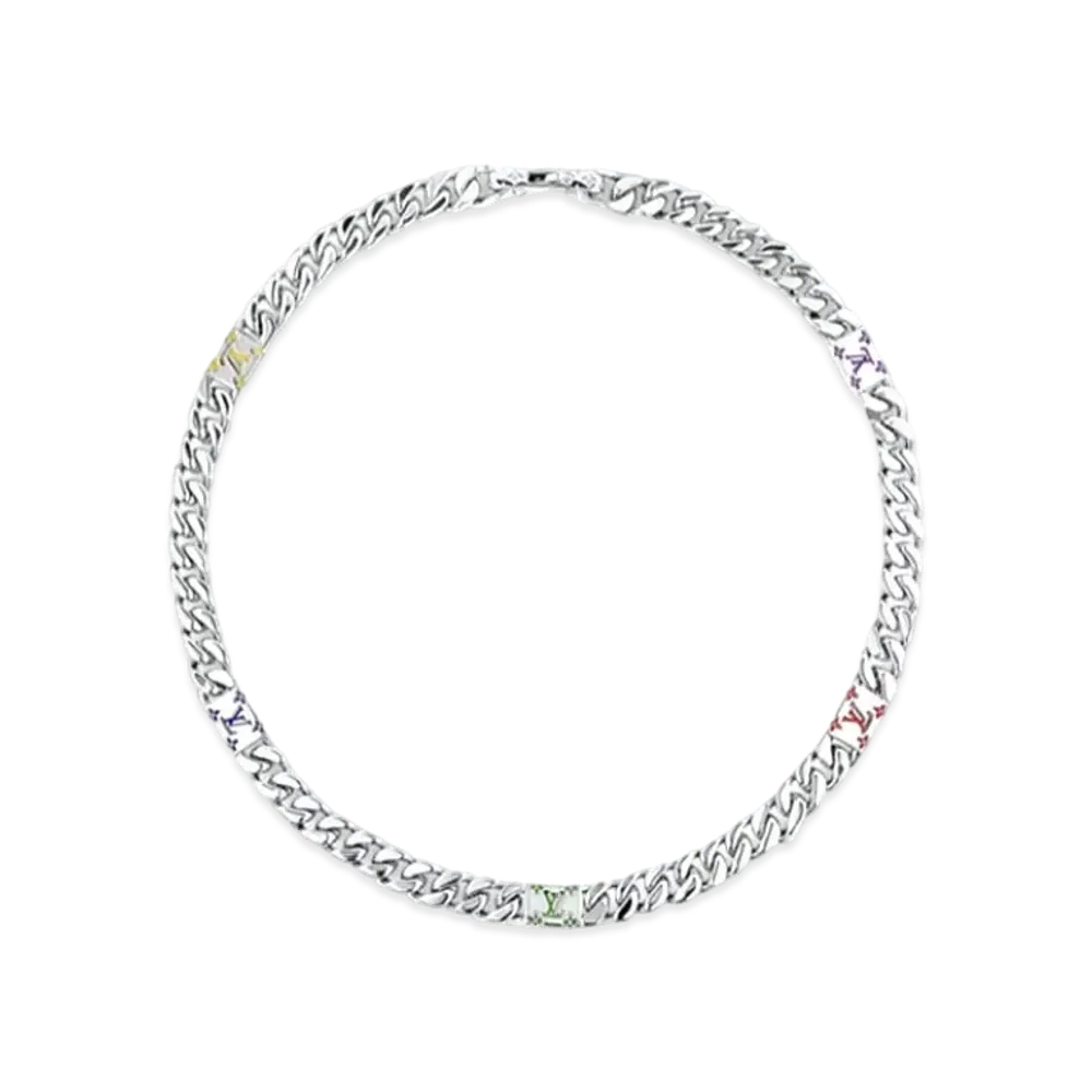 Louis Vuitton LV Mosaic Necklace "Silver"