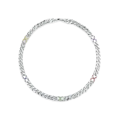 Louis Vuitton LV Mosaic Necklace "Silver"