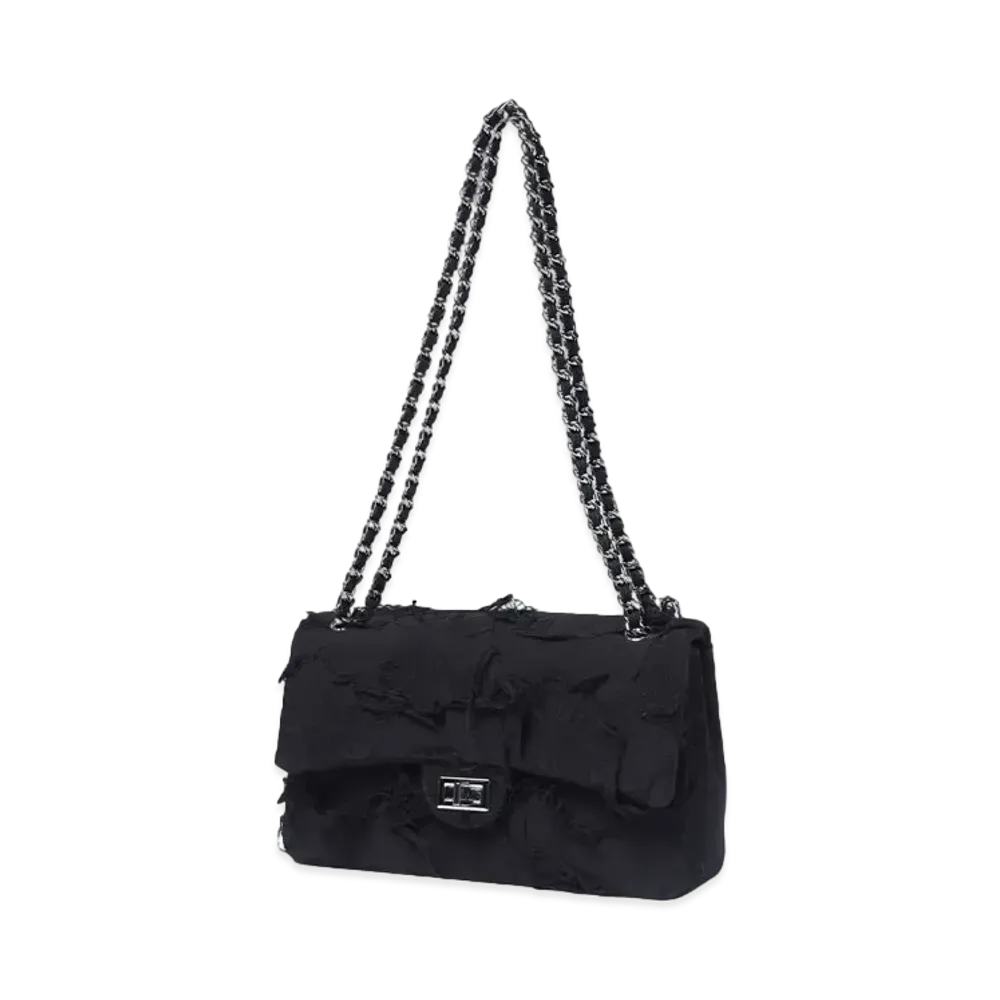 EMOTIONAL WORLD Vintage Chain Bag-Medium "BLACK NAVY"