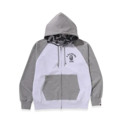 A BATHING APE Color Stone Bape Relaxed Fit Zip Hoodie "Gray"