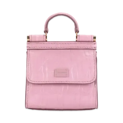 Dolce&Gabbana Sicily 58 Microbag Crocodile Side Leather "Pink"