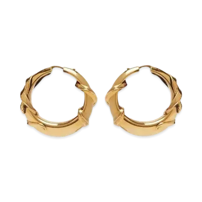 Alexander McQUEEN Snake Hoop Earrings "Antique Gold"