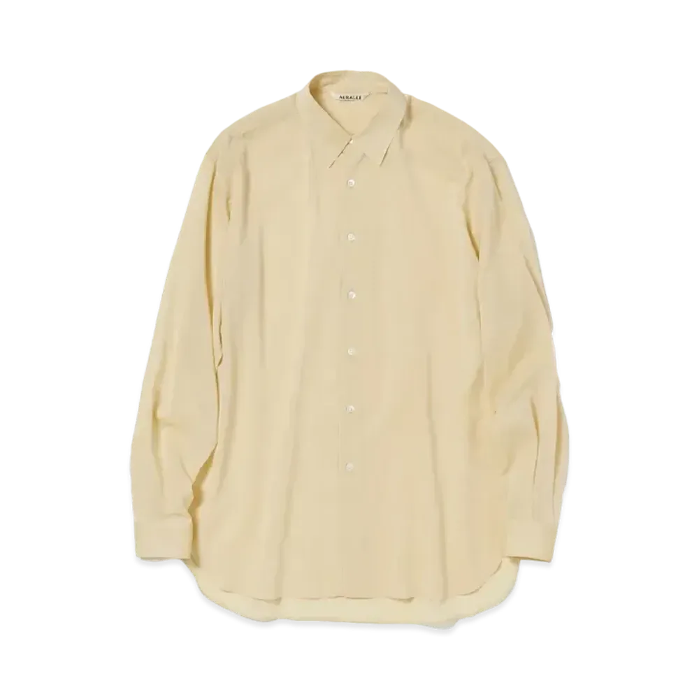 AURALEE Hard Twist Finx Organdy Shirt "Light Yellow"