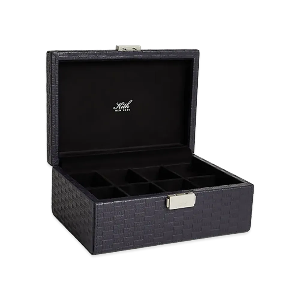 Kith Monogram Tumbled Saffiano Leather Watch Box "Ink"