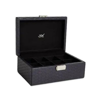 Kith Monogram Tumbled Saffiano Leather Watch Box "Ink"