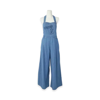 HYSTERIC GLAMOUR Women's Hysteric Glamour Guitar Girl Cotton Linen Denim Overalls "Light Indigo Blue"