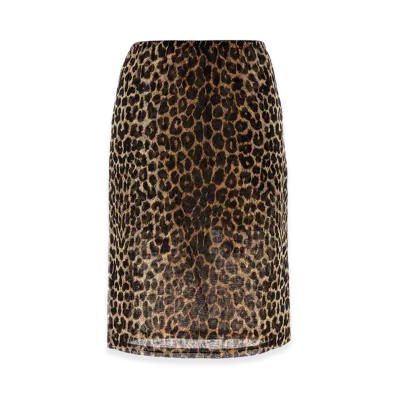 Saint Laurent Women's Printed Silk Skirt "Animal Print"