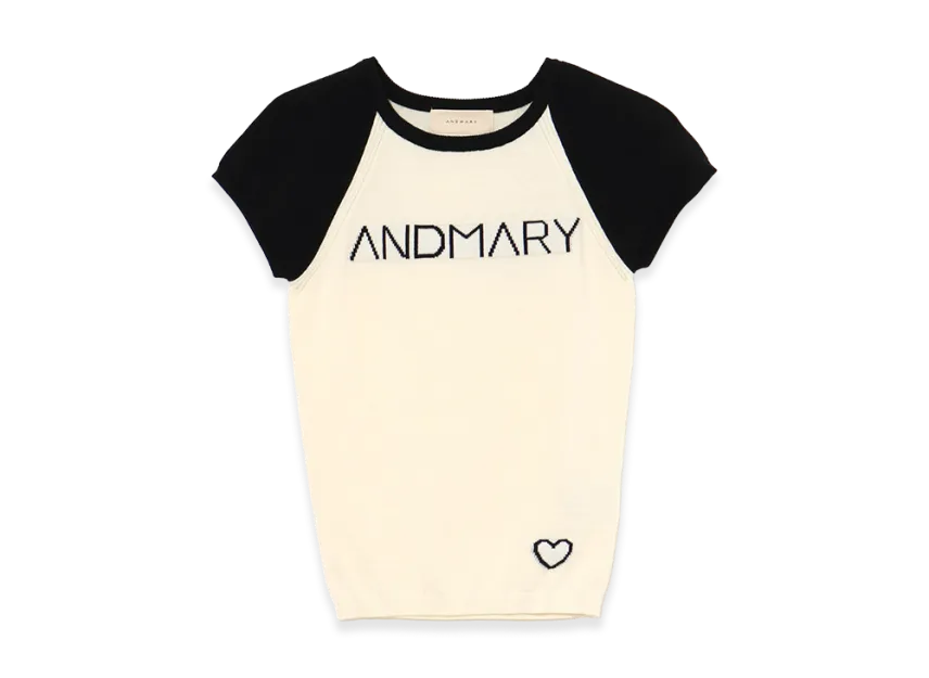 andmary Mary logo knit tops ivory 【公式通販】 andmary Mary logo knit tops ivory 【公式通販】