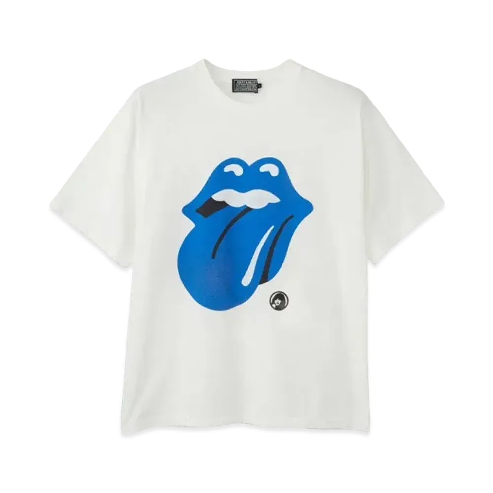 HYSTERIC GLAMOUR x THE ROLLING STONES Circle Head & Blue Tongue Tee "White"