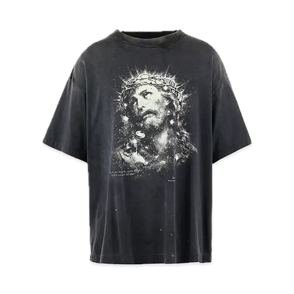 SAINT Mxxxxxx SS Tee_Jesus "Black" SM-HR8-0000-016