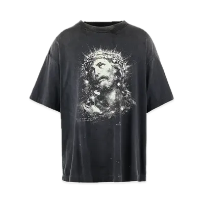 SAINT Mxxxxxx SS Tee_Jesus "Black" SM-HR8-0000-016