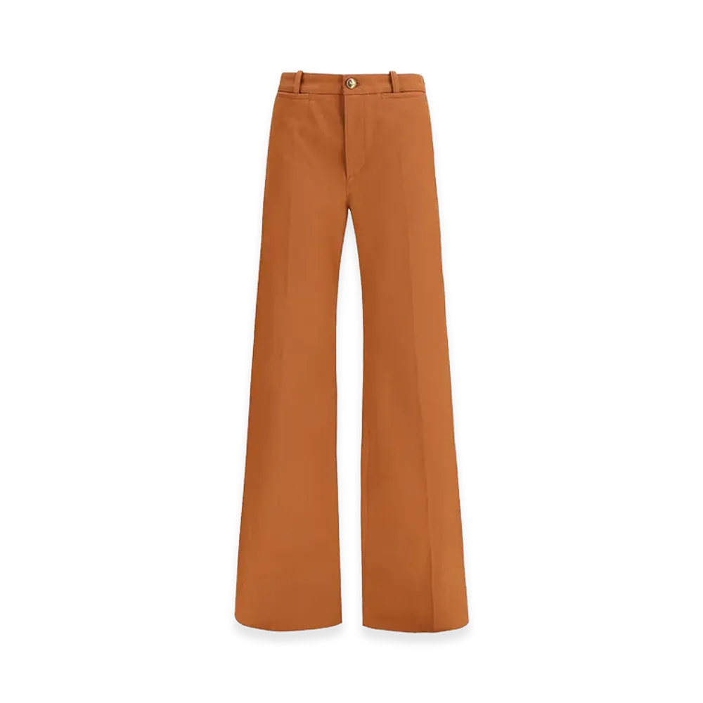 Chloe Women's Canvas Wide-Leg Trousers "Orange"