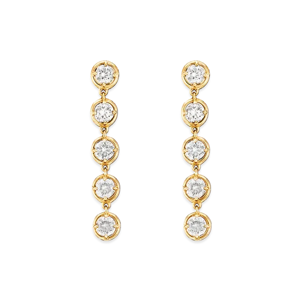 Van Cleef & Arpels Palmyre earrings 1 row model "18K Yellow gold/Diamond"