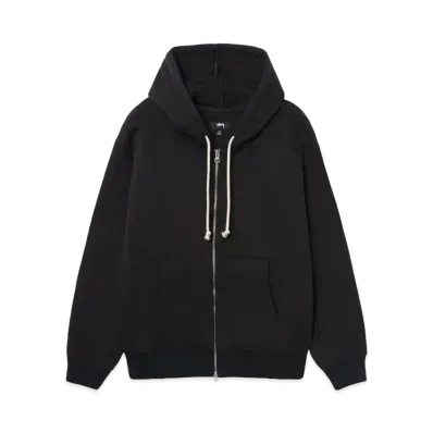 Stussy Vertical Quilted Zip Hoodie "Black"