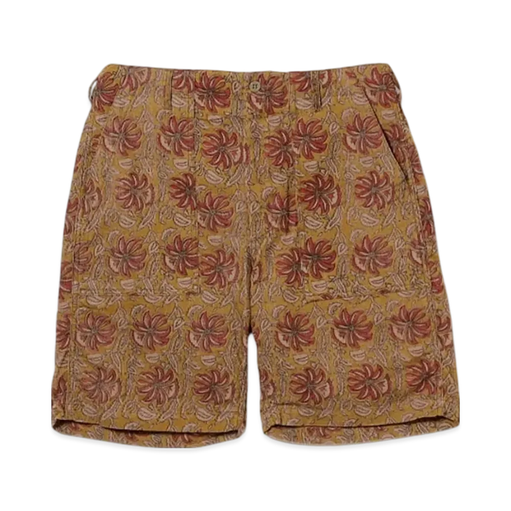 ENGINEERED GARMENTS Fatigue Short - Floral Printed Corduroy "Khaki"