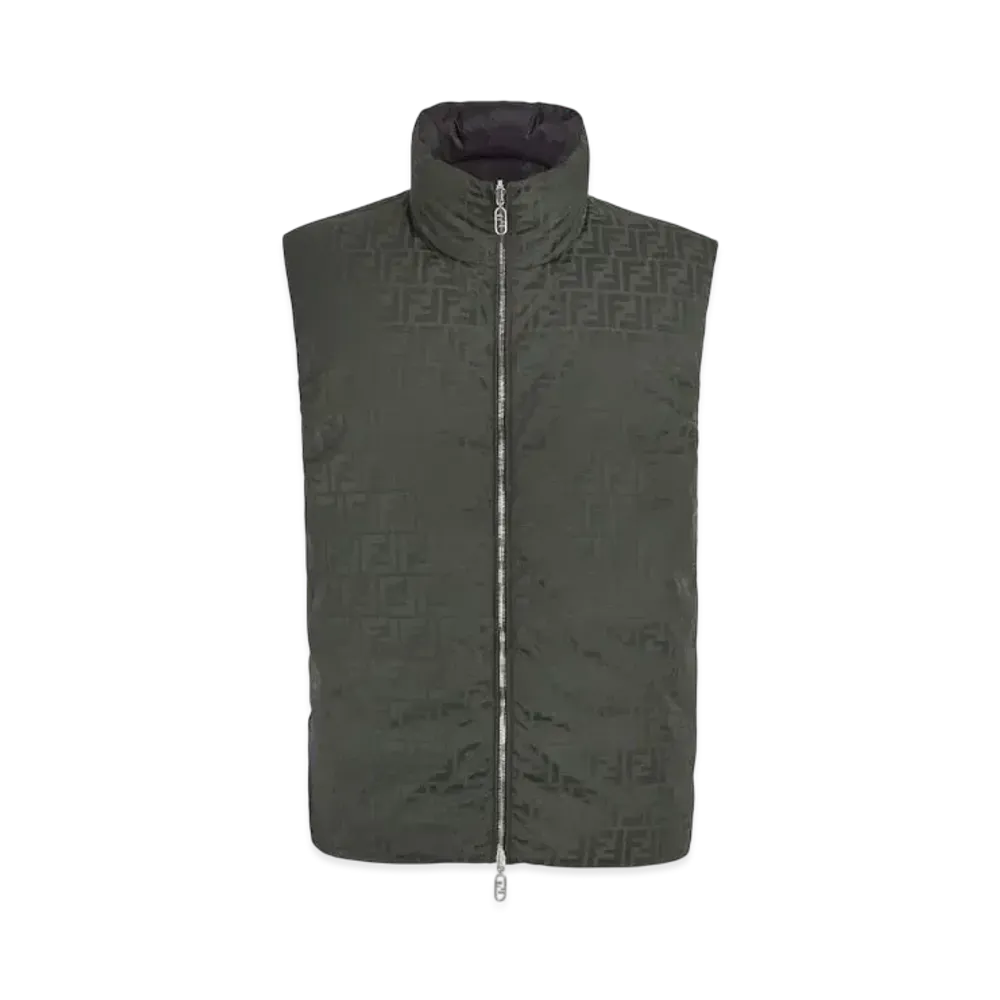 FENDI Men's Gilet FF Nylon Vest "Green"