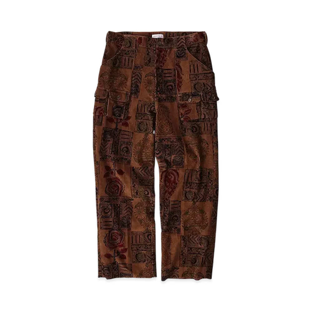 NICENESS Presiden B.P Block Print Bush Pants "Brown"