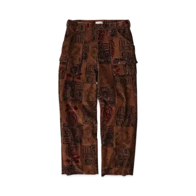 NICENESS Presiden B.P Block Print Bush Pants "Brown"
