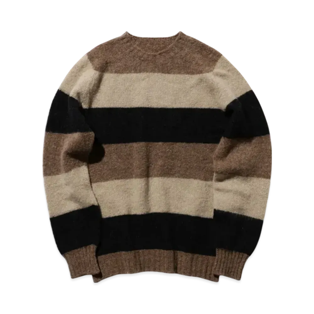 BEAMS Crew Stripe Shaggy "LightBrown"