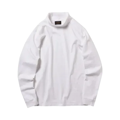BEAMS Turtle Neck Pima Cotton "White"