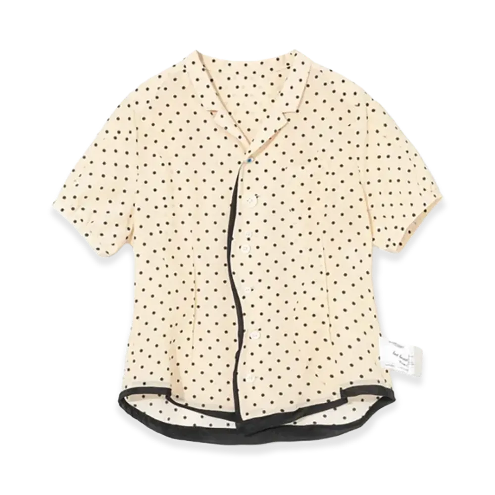 UNDERCOVER Silk Open Collar Shirt "Ivory Base"