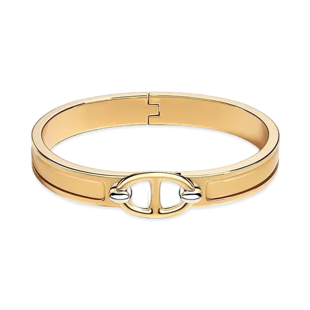 Hermes Mini Clic Chaine D'ancre Bracelet "Sable/Gold"