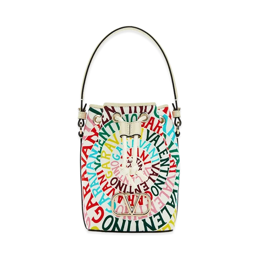 Valentino Women's Canvas And Leather Garavani Escape Bucket Bag "Printed"