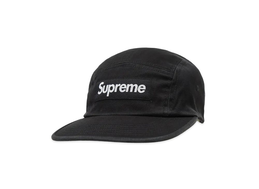 Supreme Washed Chino Twill Camp Cap (26SS) "Black"
