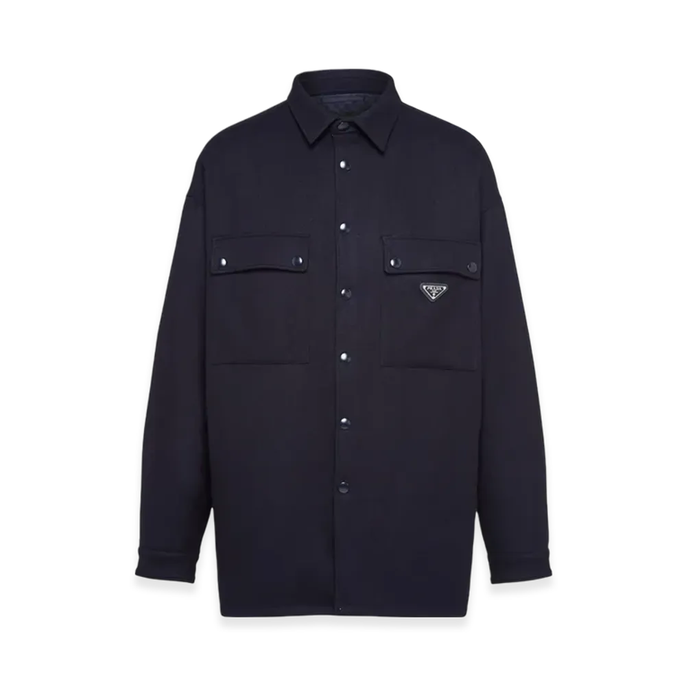 PRADA Camel-Hair Shirt "Navy"