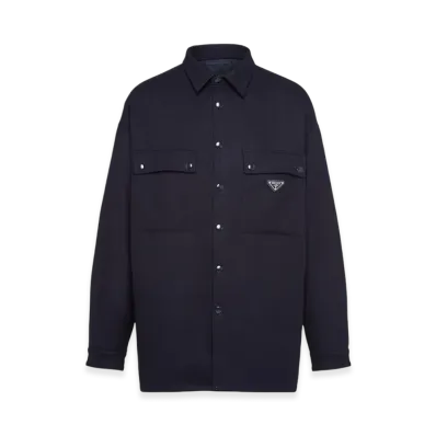 PRADA Camel-Hair Shirt "Navy"