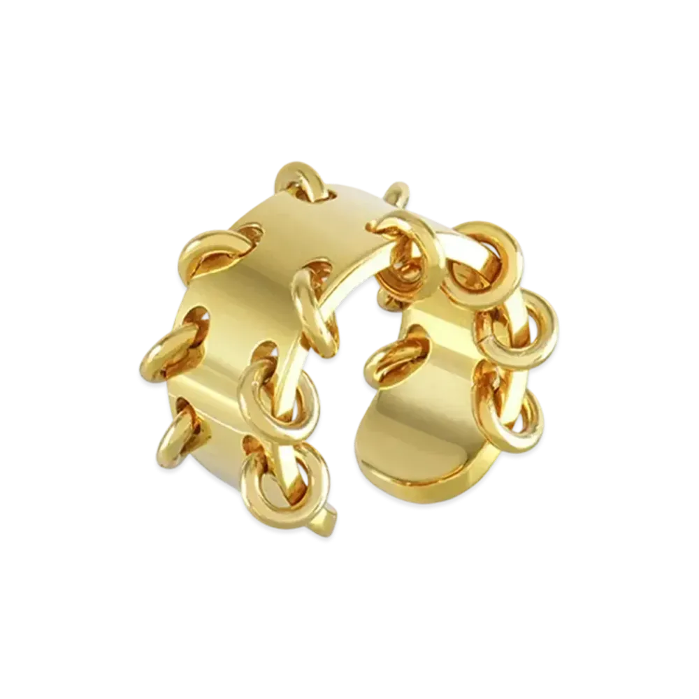 WE11DONE Pierced Wide Band Ring "Gold"
