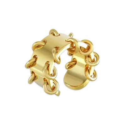 WE11DONE Pierced Wide Band Ring "Gold"