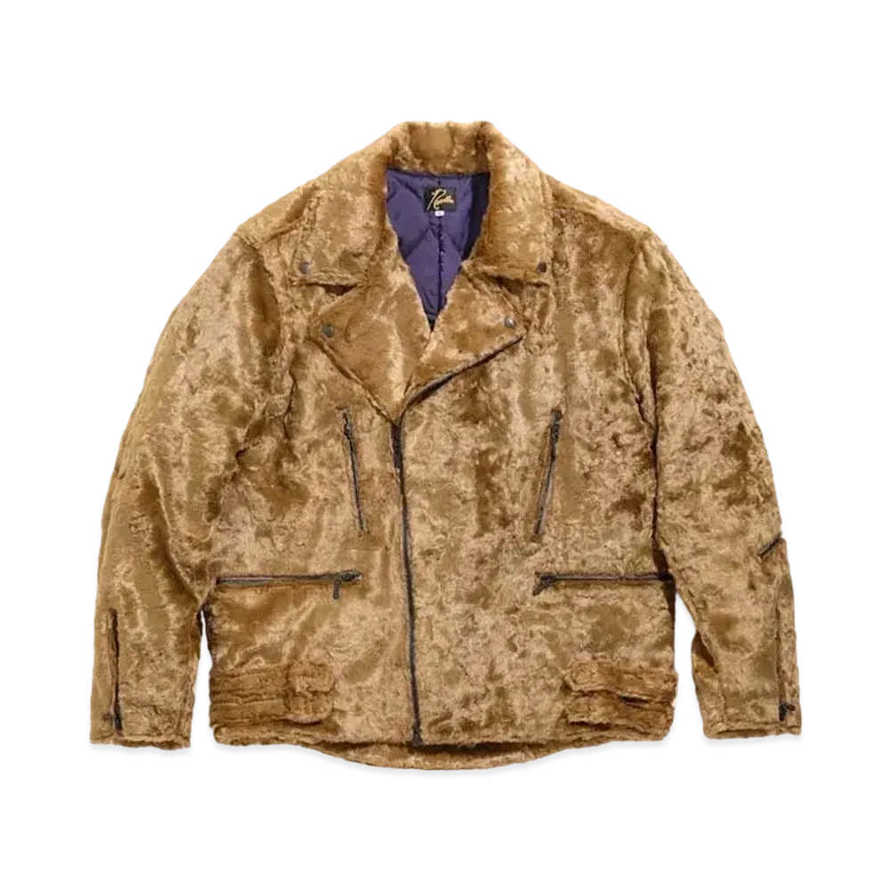 Needles DOUBLE RIDERS JACKET - FAUX FUR "Taupe"