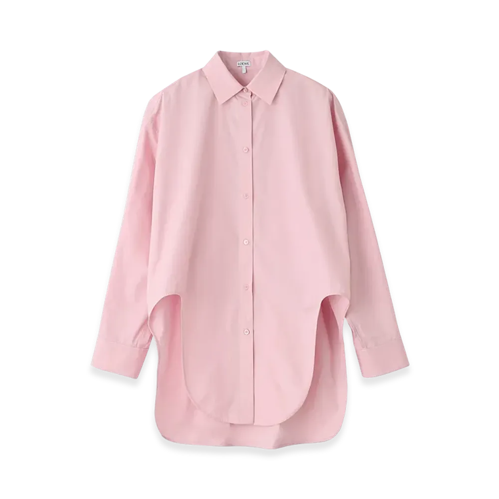 LOEWE Women's Long Sleeve Regular Collar Shirt "Pink"